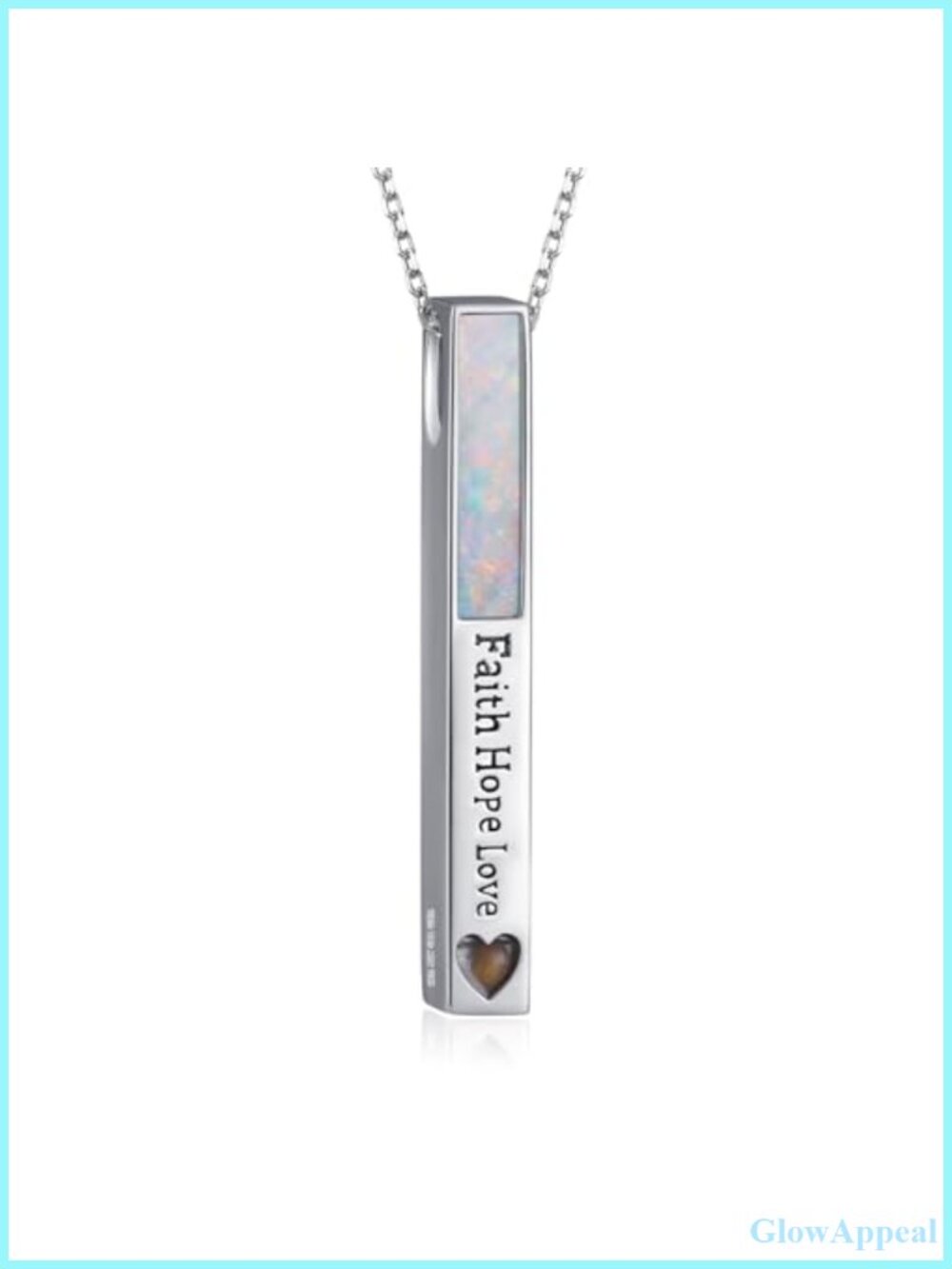 925 Sterling Silver Mustard Seed Opal Necklace Christian Faith Pendant